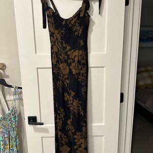 Reformation Black and Brown Floral Jumpsuit NWOT